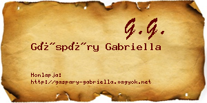 Gáspáry Gabriella névjegykártya